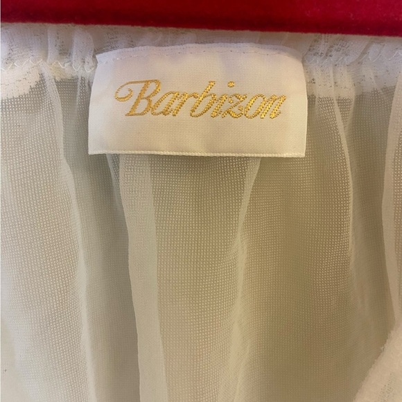 Vintage Barbizon Sheer White Lace Embroidered Peignoir/Robe Medium - Picture 8 of 10